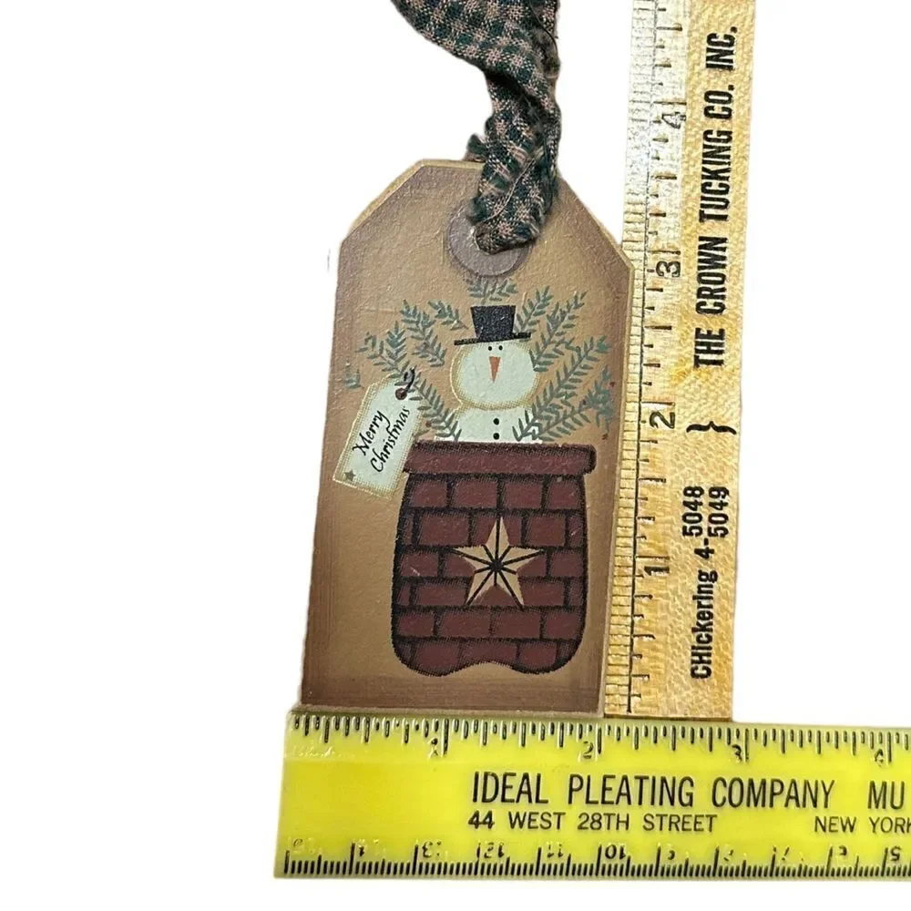 Barbara Lloyd Hearthside Collection Snowman Wooden Tag Ornament